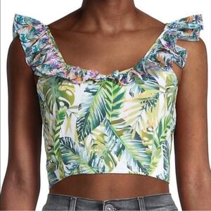 All Things Mochi Selina Ruffle Trim Crop Top